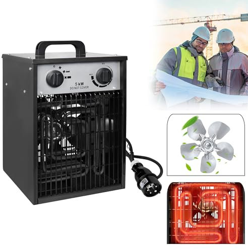 ACXIN Elektroheizer Heizlüfter,Elektroheizung mit 3 Heizstufen Profi-Industrie Heizgerät Überlastschutz Elektroheizgebläse für Innen- und Außenbereich (5000 W)
