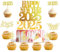 Kuchendekorationen Topper Frohe Weihnachten und Frohes neues Jahr, 2025 Happy New Year Tortendeko Silvester Cupcake Toppers Kuchen Dekorationen für Neujahrsdeko Silvester Tischdeko (2025) (A)