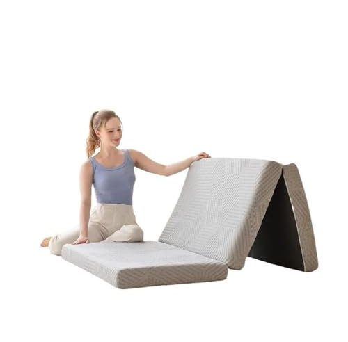 Memory-Foam-Klappmatratze, 10,2 cm, faltbar, waschbar, Gästematte, 190 x 63 x 10 cm, Grau, kleines Einzelbett