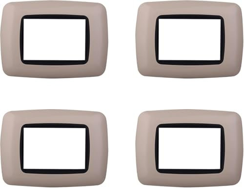 4 Pezzi, Placca compatibile Con Bticino Living, Placche Plastica Bombata 3/4/7 posti, per supporti blu - kit 4 pz