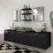 IKAYAA Conjunto 8 Piezas de Muebles de Baño Suspendido, Lavabo Incluido, Mueble de Lavabo Doble, Juego de Muebles de Baño de Pared, Mueble de Lavabo, Espejo, Mueble de Baño con 2 Lavabos, Negro