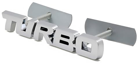 1 x Metall-Turbo-Kühlergrill-Emblem, 3D-Aufkleber, Ersatz für universelle Autos (Silber)