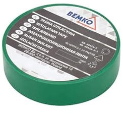 Bemko Isolierband PVC grün – 15 mm x 10 m – Dicke 0,13 mm – elektrisches Klebeband