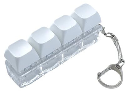 3D Clicky Keyboard Keychain, Loud Keyboard Fidget Keyring for Classroom and Office, Tiny Fidget Keyboard for Stress Relief (Blue)