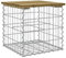 Eleganz Banc de jardin en gabion 43 x 44 x 42 cm – Bois de pin imprégné, durable et résistant aux intempéries – Parfait pour le jardin, la terrasse et le balcon