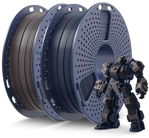 SUNLU PLA Plus Filament 1.75mm 1KG, Upgraded PLA+ 3D Drucker Filament, Maßgenauigkeit ±0.02mm, 0.5KG*2 Spulen (Nachtschwarz+Kastanienschwarz)