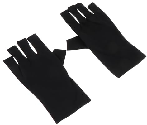 LRXIYODE 2 Stück UV Schutzhandschuhe für Gel Nagellack Fingerlose Maniküre Handschuhe aus Leichtem Polyester Elastische Anti UV Schutz Handschuhe für Nagelkunst und Nageltrockner