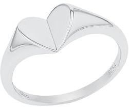 s.Oliver Ring für Damen, 925 Sterling Silber, silber, Herz, Geschenkidee, kommt in Schmuck Geschenk Box