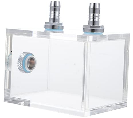 Lurrose Transparent PC Water Cooling Tank Reservoir Pressure Resistant CPU Liquid Cooler Expansion Tank for DIY Computer Cooling System Leak Radiator Water Container Replacement