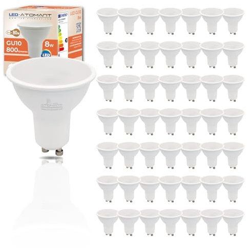 LED ATOMANT 50x LED Lampe GU10 8W Neutralweiß 800lm | 4500K