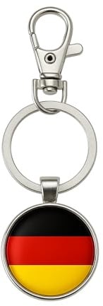 Generisch Deutschland Schlüsselanhänger Metall Edelstahl – Deutsche Flagge Schwarz Rot Gold – Souvenir Keyring mit Geschenkbox – Auto Schlüsselanhänger Schlüsselbund – Geschenkidee für Damen & Herren