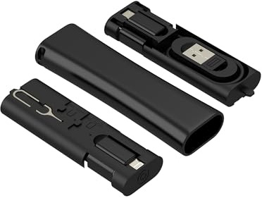 Gadgets de voyage (5 en 1) Câble USB Adaptateur Stockage 60 W Charge USB C 27 W Lightning pour iPhone 17 16 15 Pro Data Micro USB Multi Kit Chargeur Téléphone Mobile Case Sac Boîte Porte-clés