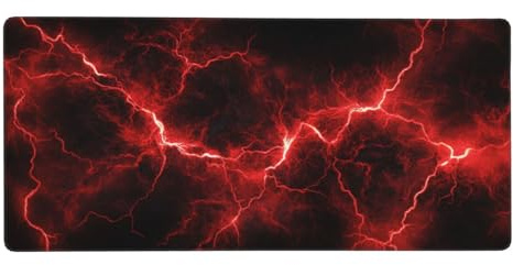 Mauspad XXL Rot & Schwarz, 90 x 40 cm Groß Gaming Mousepad Bürobedarf G213