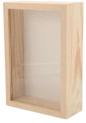 HOMSFOU Boîte en Bois Beige pour Insectes et Plantes, Cadre de Taxidermie Multifonctionnel avec Verre, Rangement DIY Minimaliste pour Exposition et Collection Entomologique