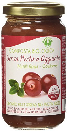 Probios Composta Bio di Mirtillo Rosso senza Pectina Aggiunta - Confezione da 6 x 220 g