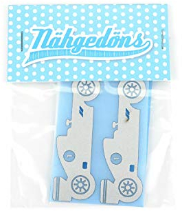 Nähgedöns.de Rennwagen | Reflektierendes Bügelbild 2er-Set | 2,5 cm | Silber