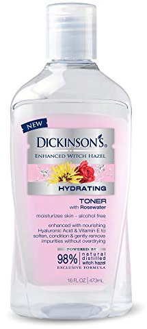 Dickinson's Enhanced Witch Hazel – Feuchtigkeitsspendender Toner – mit Rosenwasser – 473 ml