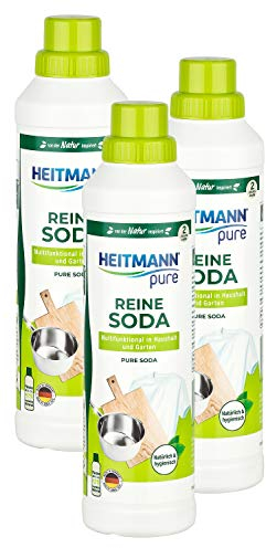 HEITMANN pure Reine Soda Flüssig: Ökologischer multifunktionaler Reiniger für den Haushalt, Zugabe zu Putzmittel 3x750ml