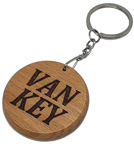 S M Gift Shop Van Key Fob Engraved Wooden Keyring Keychain Made to Last