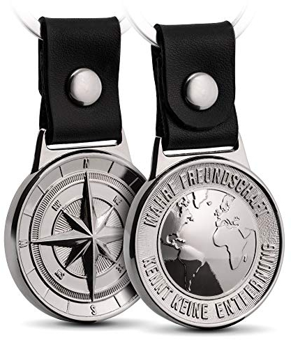 FABACH Freundschaft Schlüsselanhänger Northstar - Beste Freunde Schlüsselanhänger aus Leder und Metall - Beste Freundin Geschenk Bester Freund Geburtstag - Best Friends Glücksbringer Anhänger