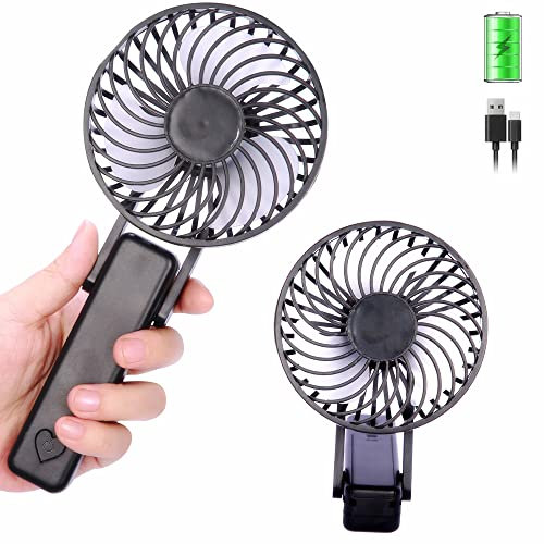 Ventilador USB,Mini Ventilador de sobremesa Silencioso Giratorio de Dos Velocidades de 360 °, Ventilador de Escritorio Portátil para Hogar y Oficina (Negro Ventilador)