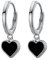 SLUYNZ 925 Sterling Silber Herz Tropfen Ohrringe Creolen für Frauen Damen Schwarzes Herz Hängend Creolen Ohrringe ohrhänger
