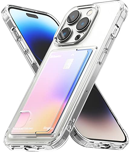Ringke Fusion Card Case Kompatibel mit iPhone 14 Pro Max Hülle, Transparent Dünne Kartenfach HandyHülle für iPhone 14 Pro Max 6.7 Zoll (2022) - Clear