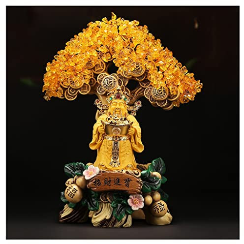 KIZQYN Money Tree Citrin Glück Baum Dekoration Fortuna Geld Baum Weinschrank Eingang Home Feng Shui Dekoration Hauswarming Eröffnungsgeschenk Feng Shui Decor Tree (Size : B)