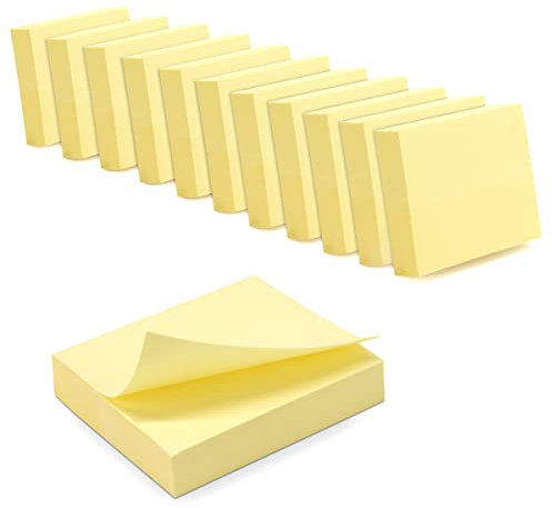 WAYTEX 1200 Haftnotizen pastellgelb 12 Blöcke a 100 Blatt 5 x 4 cm horizontal