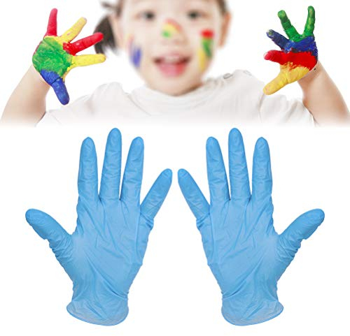 Générique 20 Pcs Gants en nitrile jetables pour enfants,pour enfants de 5 à 12 ans,bricolage, peinture, jardinage - Bleu