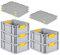 PROREGAL SuperSparSet 5x Eurobox NextGen Color mit Auflagedeckel & Schiebeschnappverschlüsse, HxBxT 17x30x40cm, 16L, Griffe gelb geschlossen, Glatter Boden, Eurobehälter Transportbox Transportbehälter