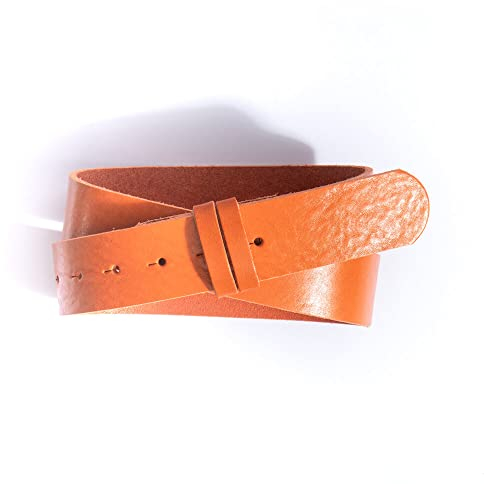 Luca Kayz Ledergürtel Wechselgürtel ohne Wechselschnalle CALVADOS 4cm Mandarine L: 100 cm