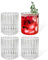 7 O'CLOCK Gläser 4er Set | Design Vintage Stripe Glass Norway Short | Trinkgläser Eiskaffeegläser Cocktailgläser Longdrinkgläser Wasser Tee Kaffee Saft | Spülmaschinenfest langlebig | 200ml