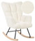 Schaukelsessel aus Bouclé Stoff weiß gepolstert Schaukelstuhl modern Oulu