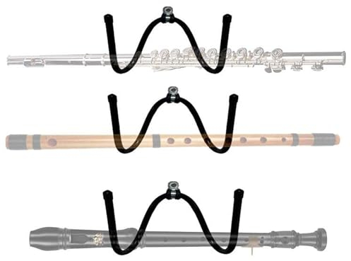 AUXPhome 3 Stück Flöten-Wandhalterung, Metall, Hängeregal, Wandmontage - Hält Ihr Instrument in Reichweite, Schützt vor neugierigen Haustieren