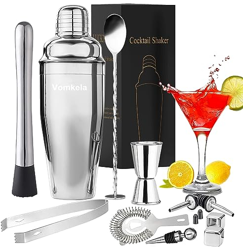 Cocktail Set 750ml Cocktail Shaker,24pcs Bar Zubehör Coctail Mixer Barkeepers Friends Jigger,Boston Shaker Bartender Set Deko for Men Women