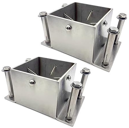 Aufschraubhülse 2 gepackte quadratische Zaunpfosten, schwere Holzpostfachpfosten, Unterstützungsplattform Bodenplatte Gehäuse Postfach Säule Schutzvorrichtung (Color : 2pack, Size : 150x150 mm (5.9x