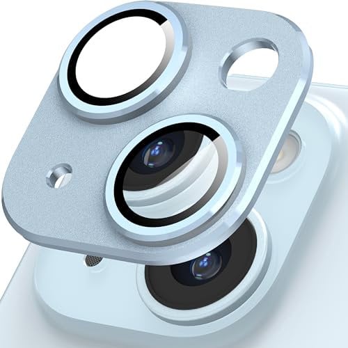 Diruite Protection Objectif pour iPhone 15/15 Plus Protection Appareil Photo,Givré Verre Trempé+Alliage D'aluminium Caméra Arrière Protecteur pour iPhone 15/15 Plus Camera Protector