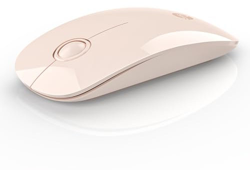 RAPIQUE Mouse wireless Bluetooth (BT5.1+USB) Slim Dual Mode mouse per computer con clic silenzioso, bassa potenza e 1600 DPI, mouse portatile senza fili per MacBook, laptop, iPad Pro/Air, tablet