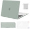 MOSISO Funda Compatible con MacBook Air 13 Pulgadas M1 2021 2020 2019 2018, Plástico Carcasa para Macbook Air 13 Pulgadas A2337 A2179 A1932&Teclado Cubierta&Protector Pantalla&Bolsa,Verde Antiguo