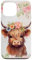 iPhone 13 Pro Max Spring Baby Highland Cow Pastel Watercolor Floral Case Case