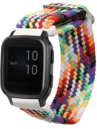 kwmobile Fascia compatibile con Garmin Venu Sq 2 Music/Sq 2 - Cinturino Smart-Watch Fitness-Tracker Nylon multicolore ca. 17 cm