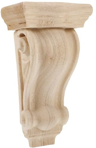 jojofuny Wooden Corbels Decorative Carved Wall Art - European Style Solid Wood Applique with Intricate Floral Design for Doorway, Fireplace, Furniture Decor - 17.5 X 10 X 6 cm