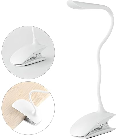 Retoo Leselampe Buch Klemme USB Wiederaufladbare Buchlampe 360° Flexibel Klemmleuchte mit 14 LEDs Stufenlose Helligkeit Nachtlesen Bettlampe für Reise Bett Studieren Arbeiten Lange Laufzeit Weiß
