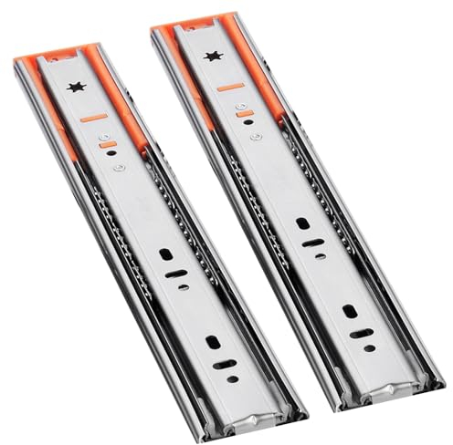 LYUCAYHQ Soft-Close-Schubladenschienen aus Edelstahl mit Vollauszug, Seitlich Montierte Kugellagerschienen, 45 kg (Edelstahl-Soft-Close-1 Paar) (Size : 600mm/24in)