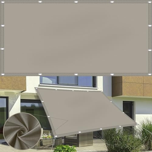 Voile d'ombrage Rectangulaire 1.5 x 2 m Intempéries Anti-UV Résistante Déchirure Voile d'ombrage Imperméable Carrée avec Corde Libre pour Camping Piscine Fête Végétale, Kaki