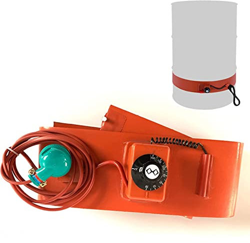 Bande Chauffante pour Baril de Tambour – Chauffage en Silicone pour 20 L/55 Gallons – Baril D'Huile de Miel, Chauffage de Baril avec Thermostat Réglable, Chauffage de Tambour (30 L 90 X 25 Cm)