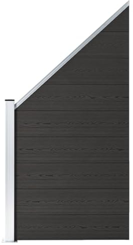 Zaunelement, Chaduof Sichtschutzstreifen, Sichtschutzzaun, Garten Zaunschutz, Balkonzaun, Stabzaun, WPC 95x(105-180) cm Schwarz