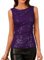 GRACE KARIN Damen Sommer Funkelnde Tops Ärmellose Pailletten Weste Rundhals Abendoberteile Party Lila S