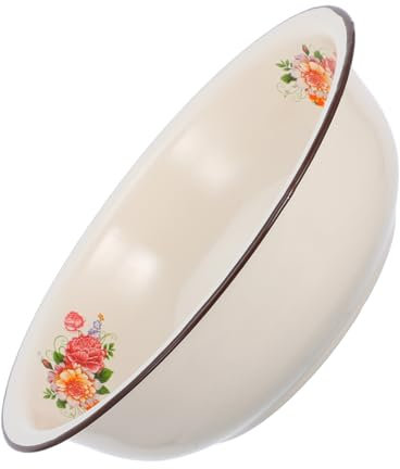 Alipis Vintage Enamel Mixing Bowl Large Capacity Enamel Basin for Kitchen Tasks and Easy to Clean Enamelware Timeless Style for Mixing Washing Fruits Vegetables
